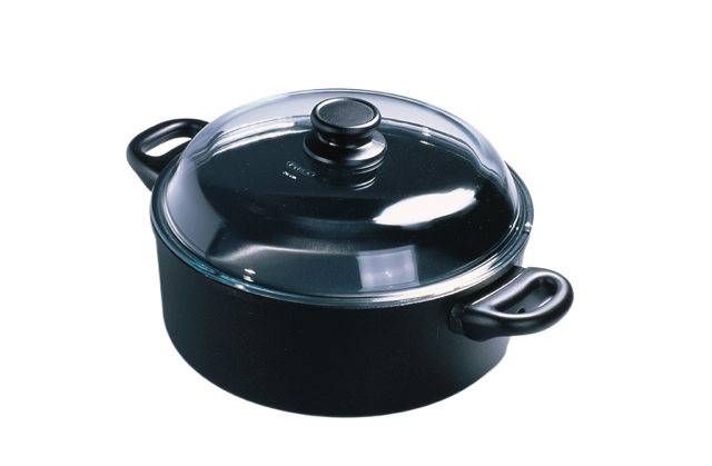 Koch-Topf aus Guss incl. Glas-Deckel