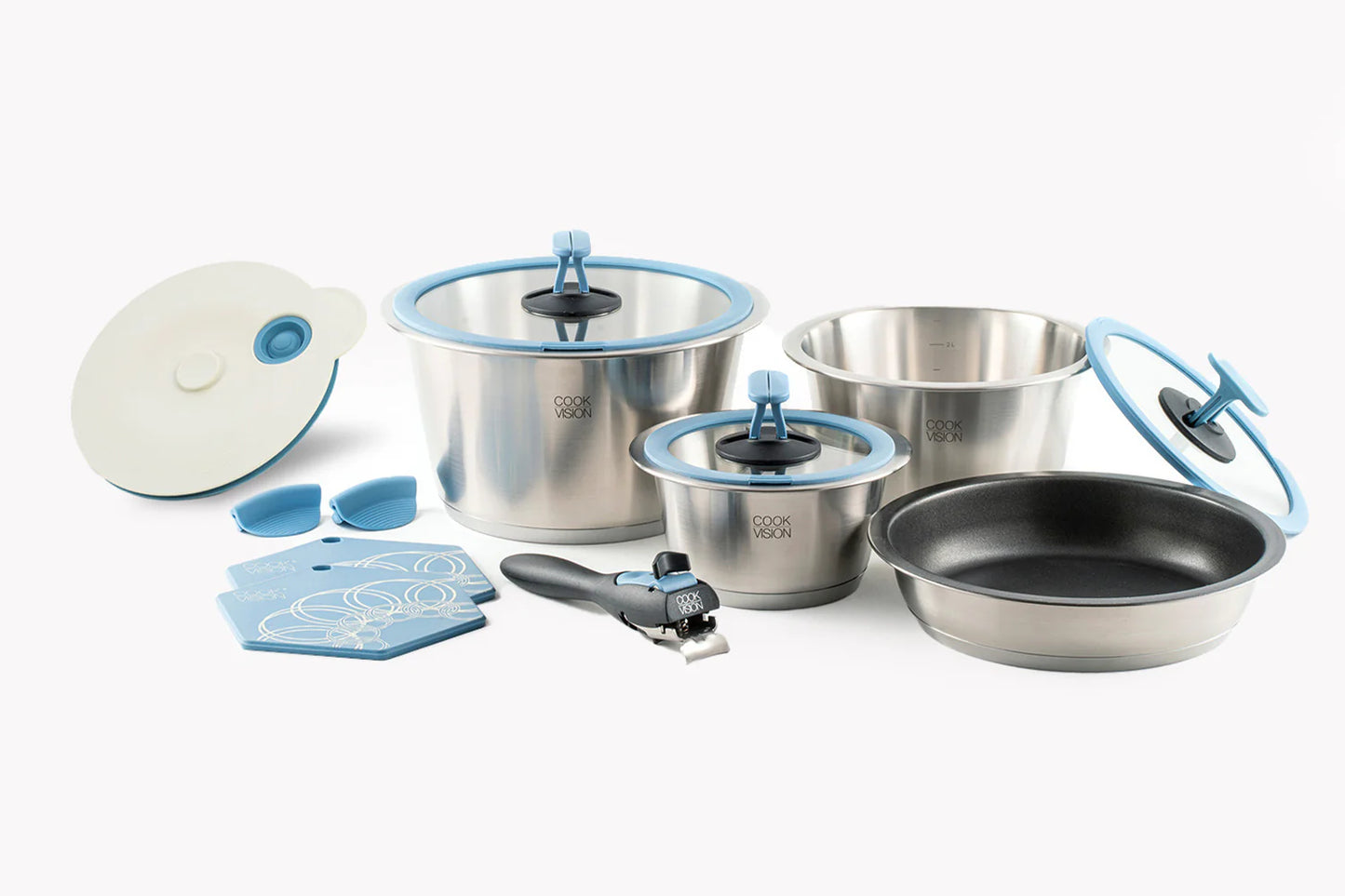 COOKVISION nesto 13+1-tlg. Edelstahl Starter-Set incl. gratis Pfannenwender