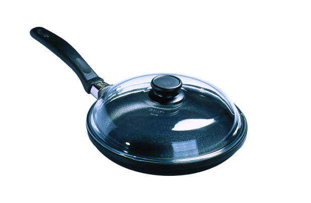 Flachpfanne aus Guss incl. Glas-Deckel