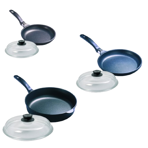 Pfannen-Set aus Alu-Guss incl. Deckel