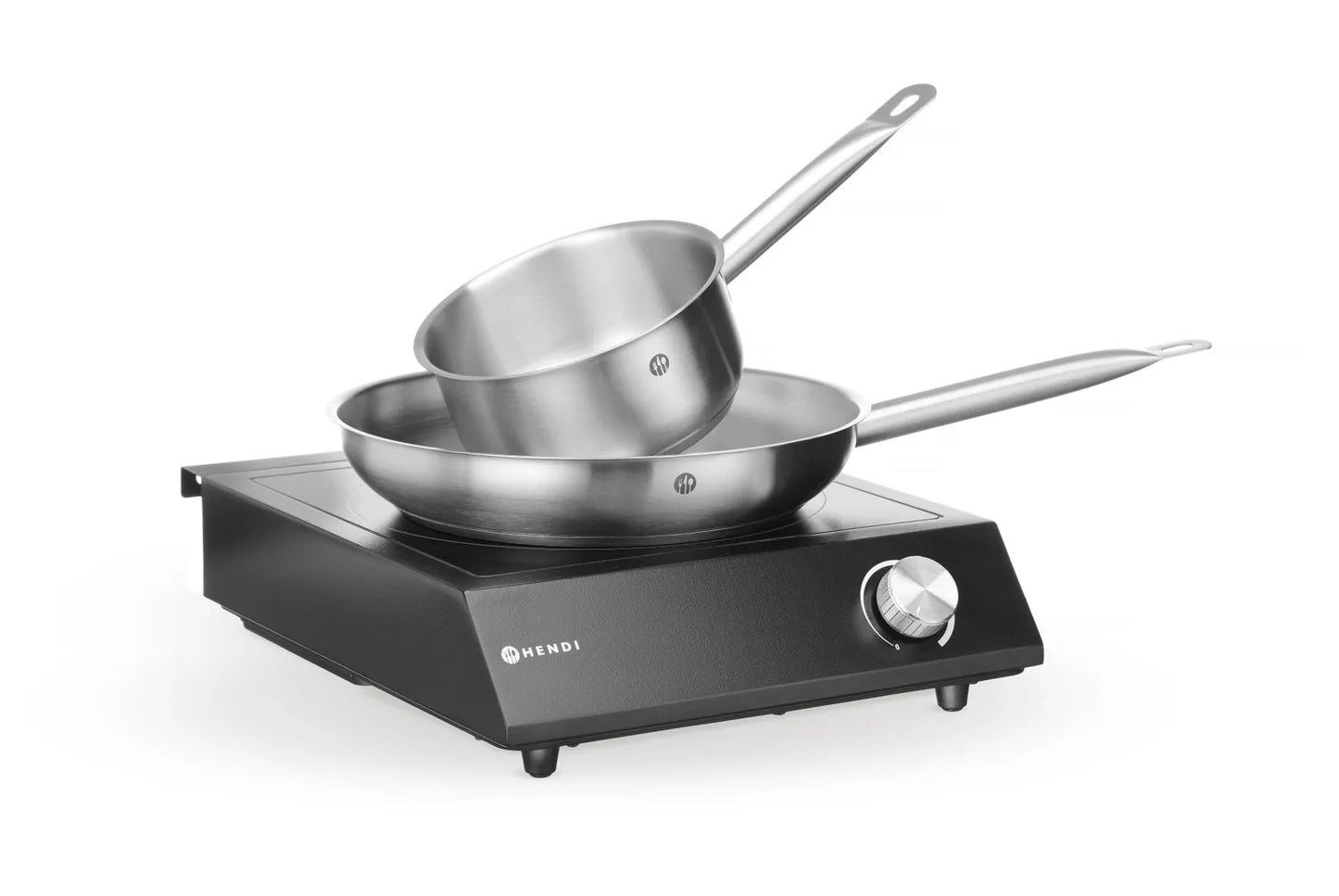 Induktionskocher 3500W incl. Edelstahl Bratpfanne und Stielkasserolle