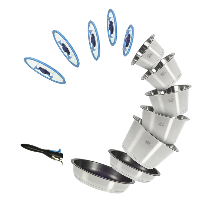 COOKVISION nesto 7+1-tlg. Edelstahl Pfannen-Set incl. gratis Pfannenwender