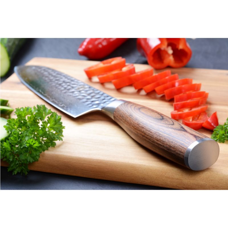 Damastmesser-Set mit Wetzstein