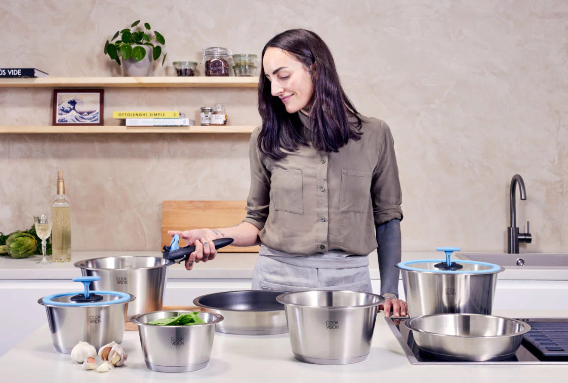COOKVISION nesto 10+1-tlg. Edelstahl Einsteiger-Set incl. gratis Pfannenwender