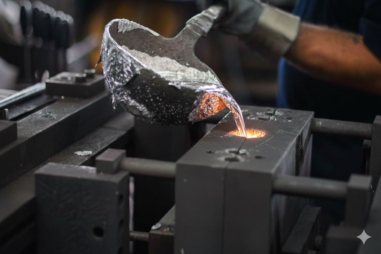 Handgegossene Kochtöpfe aus Aluguss