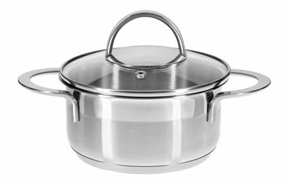 Edelstahl-Kochtopf "PRO-LINE" (Ø14-24cm) incl. Glasdeckel