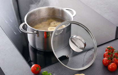 Edelstahl-Kochtopf "PRO-LINE" (Ø14-24cm) incl. Glasdeckel