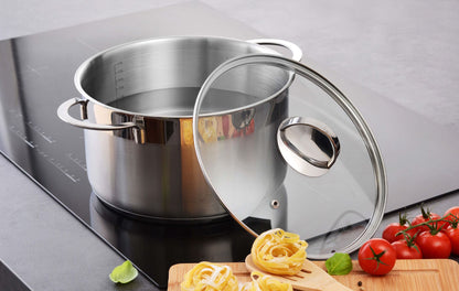 Edelstahl-Kochtopf "PRO-LINE" (Ø14-24cm) incl. Glasdeckel