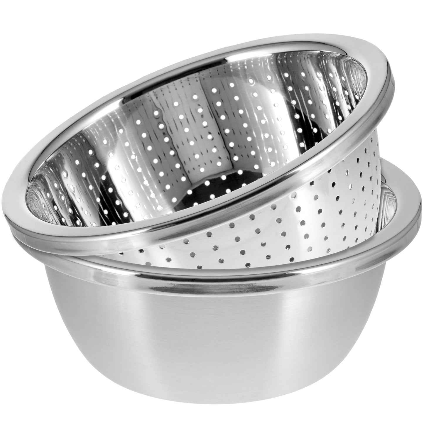 Edelstahl Salatschüssel mit Sieb (Ø 20cm)