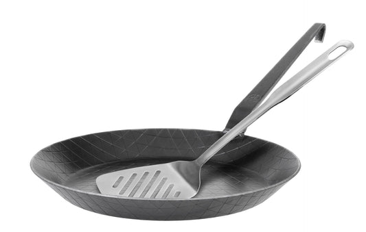 Schmiedepfanne mit Hakenstiel und Pfannenwender Ø20-32cm