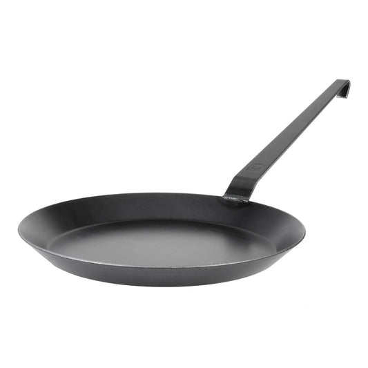 Schmiedepfanne blank mit Hakenstiel (Ø32cm)